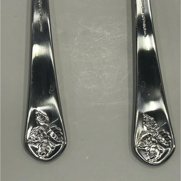 Yamazaki Gear TAPESTRY BOUQUET Serving Spoon and Fork Set Preowned Nice! - Picture 6 of 11